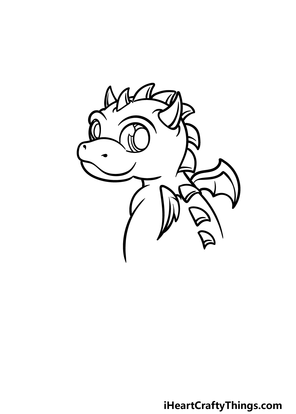 Baby Dragon Drawing - How To Draw A Baby Dragon Step By Step